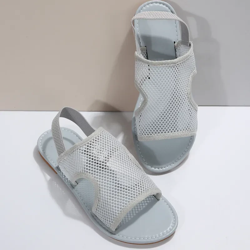 Sandalias de malla BreezeFlex: Sandalias planas transpirables informales de verano para mujer y hombre