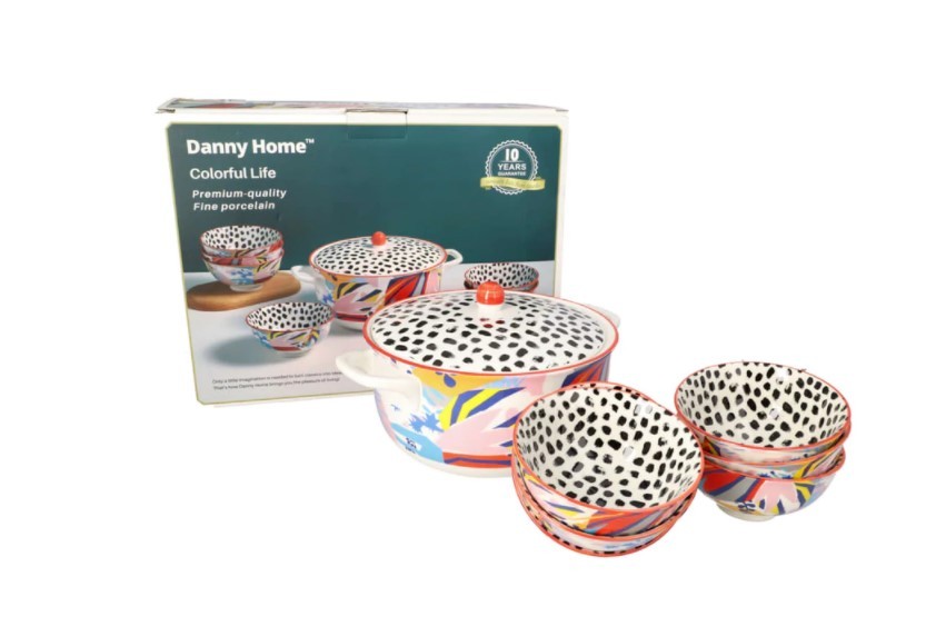 Juego de recipientes para alimentos, olla y cuenco (7 piezas)