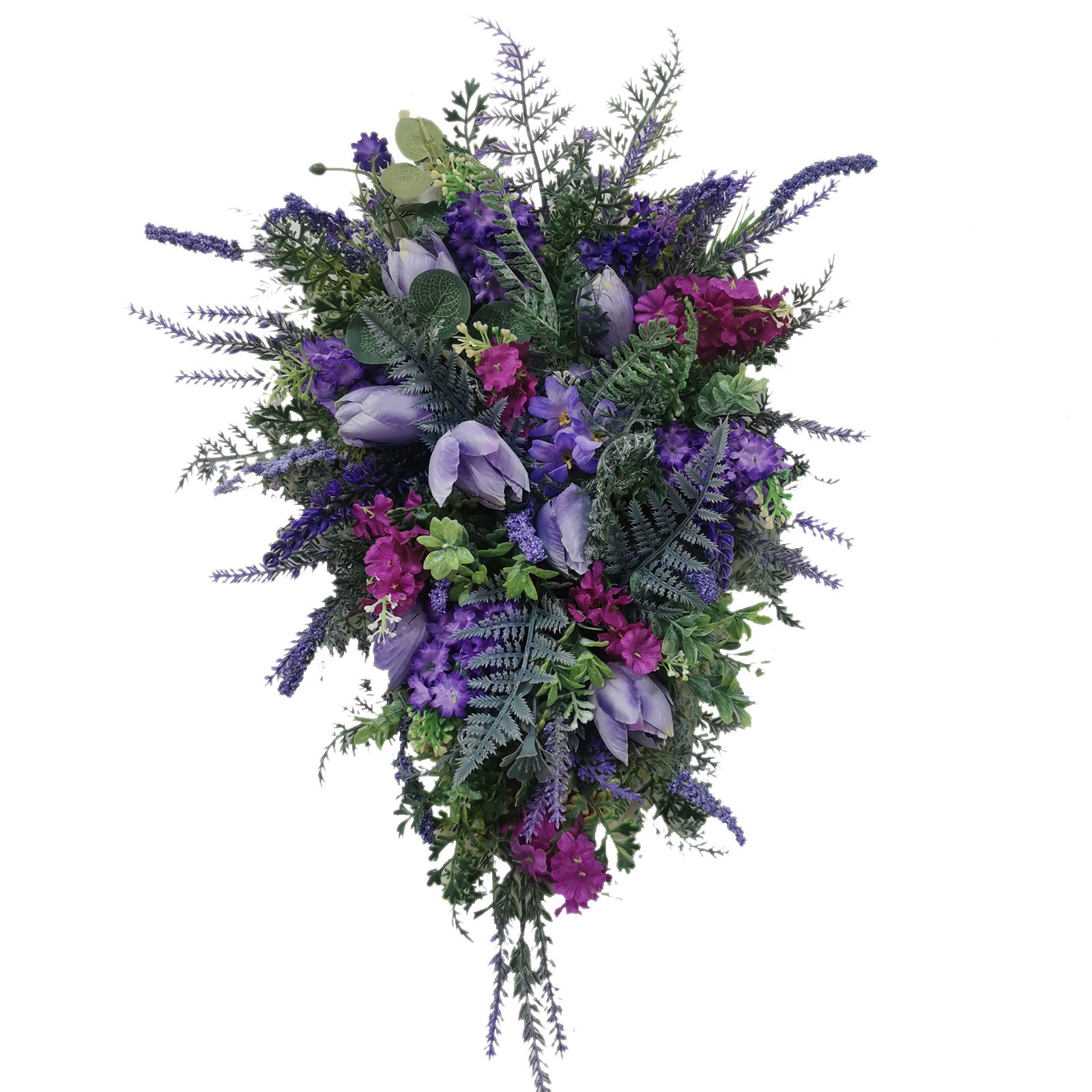 Guirnalda de jacintos artificiales: exquisita corona morada de primavera y verano para decoración de bodas y fiestas.