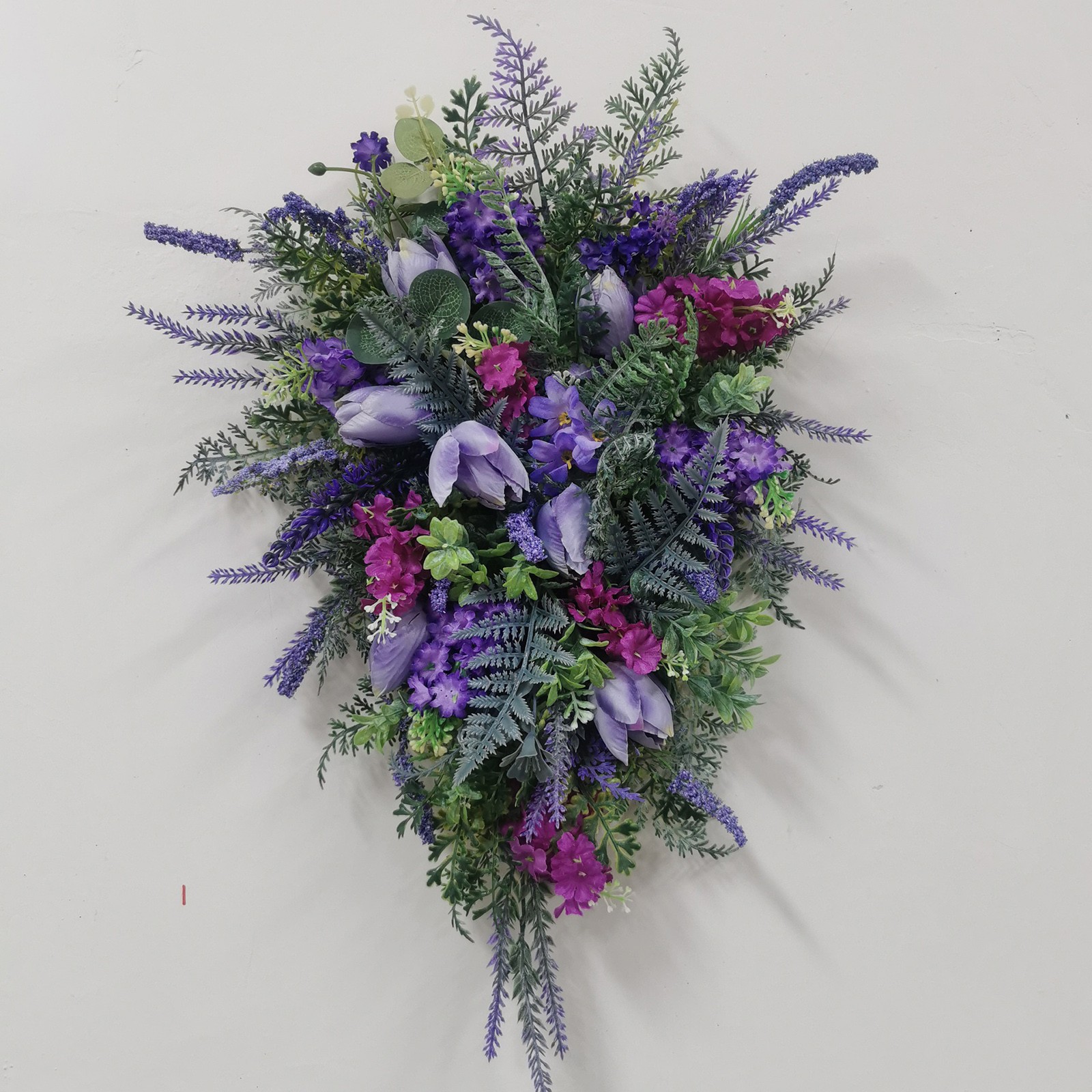 Guirnalda de jacintos artificiales: exquisita corona morada de primavera y verano para decoración de bodas y fiestas.