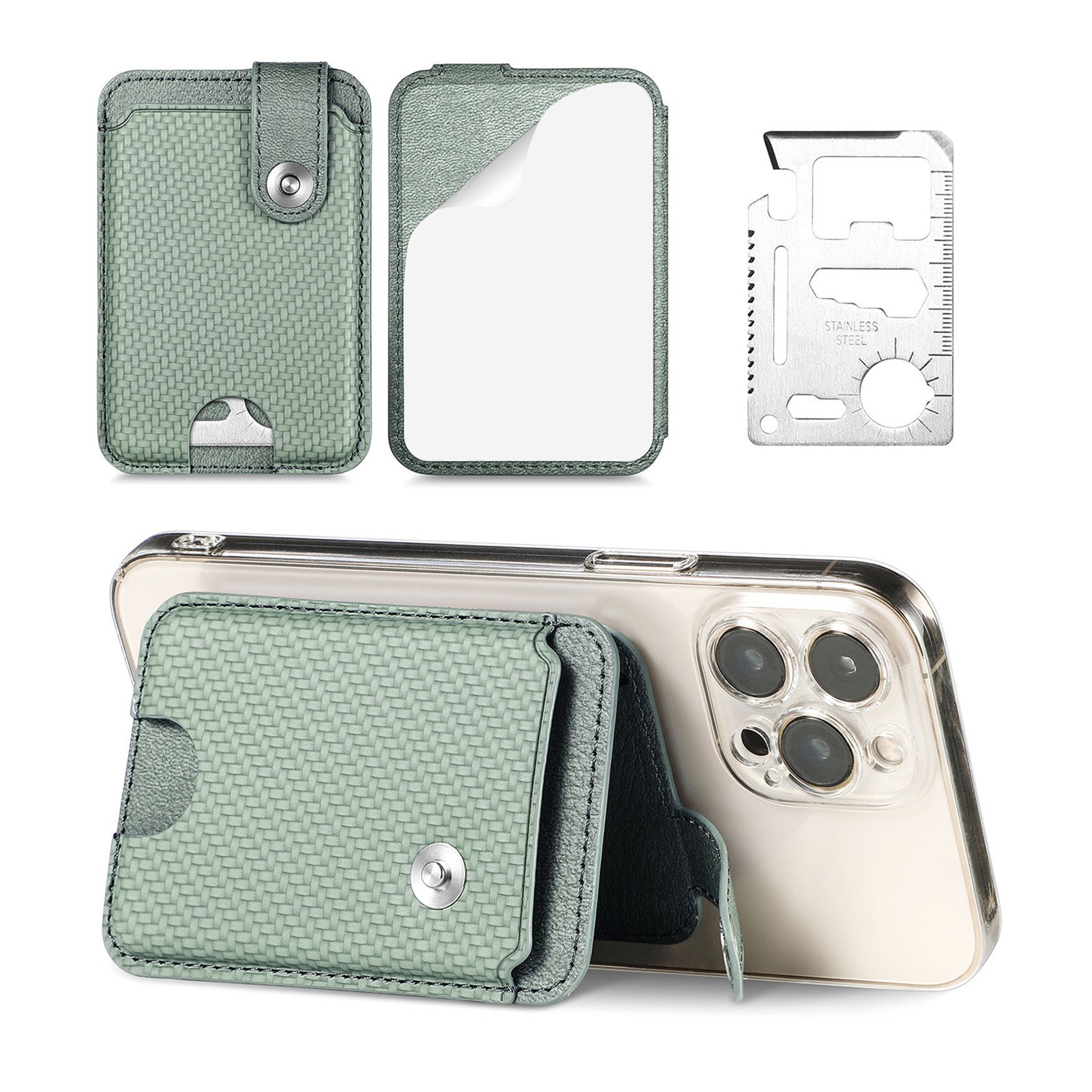 Tarjetero universal para teléfono - Monedero multifuncional con cierre magnético