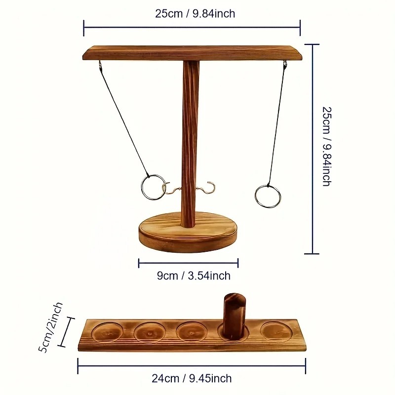 Juego de lanzar el aro: juguete de madera y juego de mesa interactivo para divertirse en familia