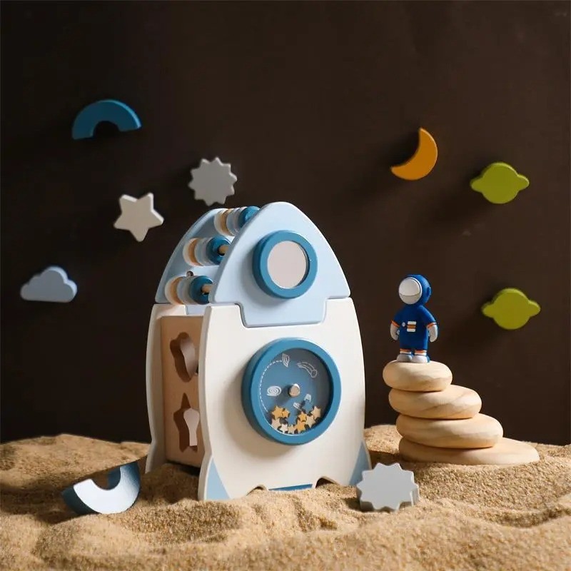 Juguetes educativos Montessori Rocket, caja de actividades para bebés