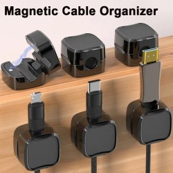 Clip magnético para cable y soporte ajustable para cable