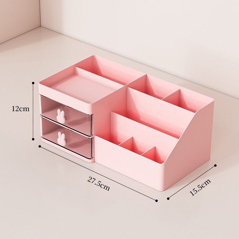 Caja de almacenamiento de cosméticos de escritorio de plástico de alta calidad