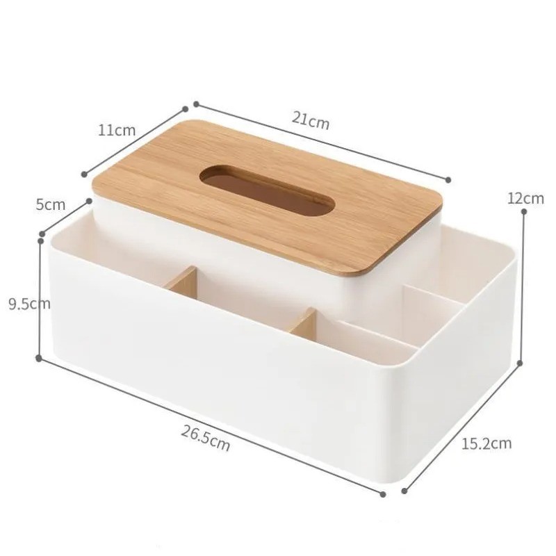 Caja de almacenamiento para mesa de café con control remoto, caja de pañuelos