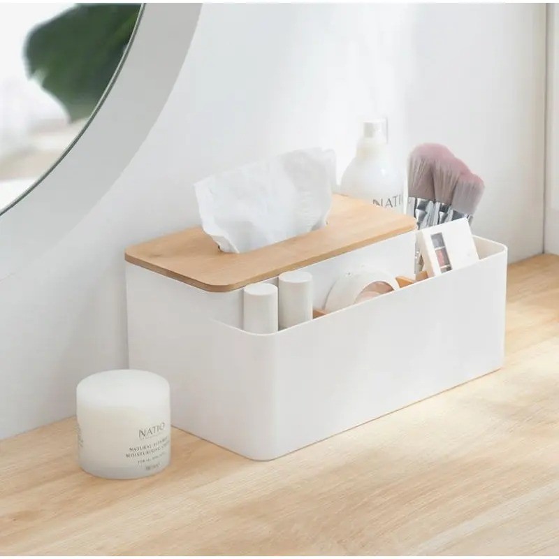 Caja de almacenamiento para mesa de café con control remoto, caja de pañuelos