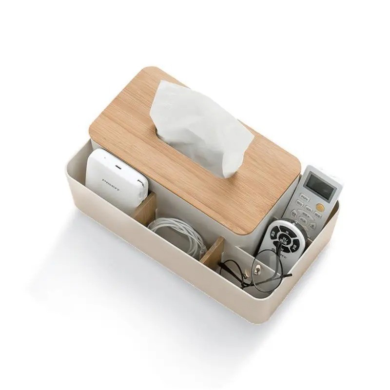 Caja de almacenamiento para mesa de café con control remoto, caja de pañuelos