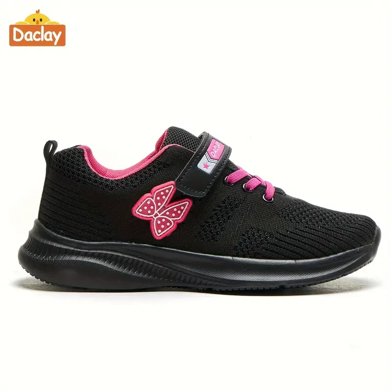 Zapatillas deportivas tejidas de moda para niñas: ligeras y cómodas para correr, hacer senderismo y jugar al baloncesto. Diseño duradero, transpirable y con ventilación.