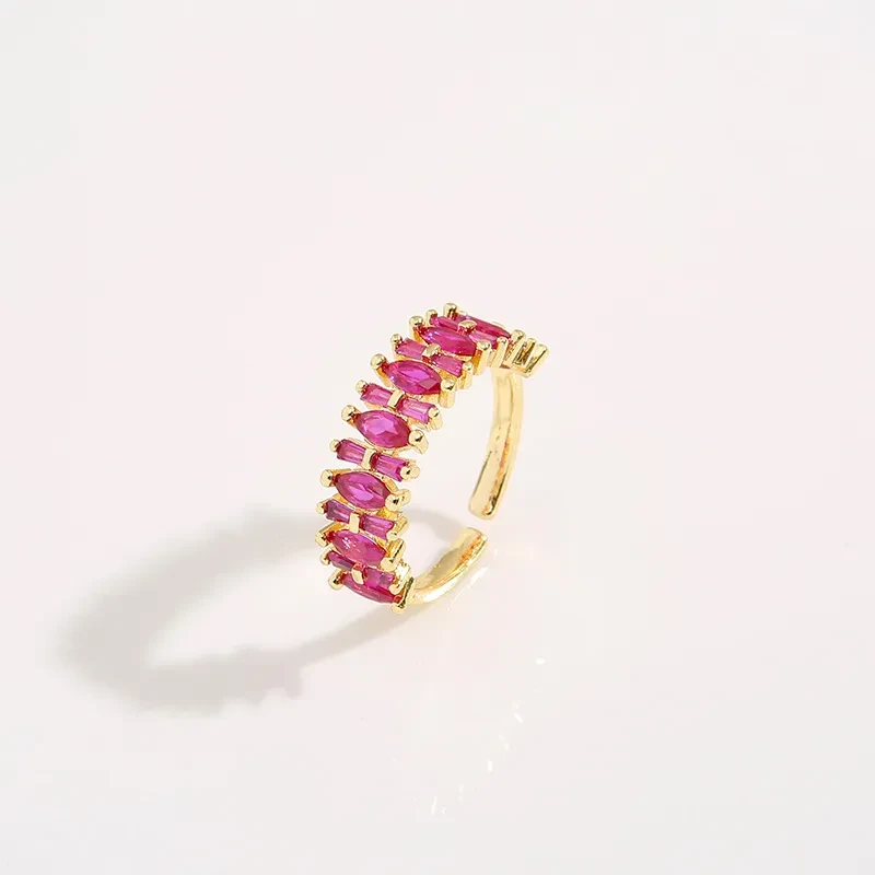 Anillo ajustable de piedras preciosas de espectro radiante