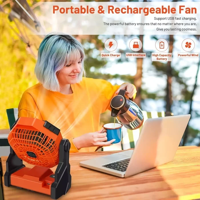 Ventilador de camping portátil recargable