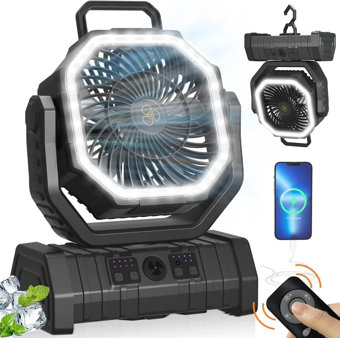 Ventilador de camping portátil recargable