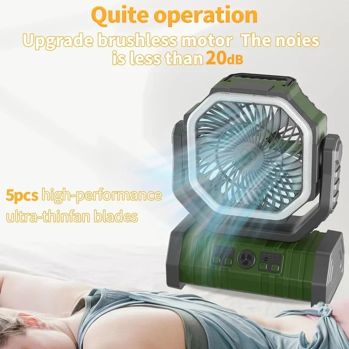 Ventilador de camping portátil recargable