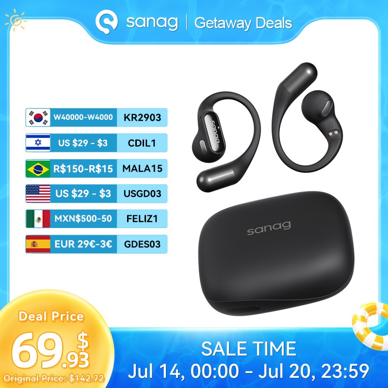 Auriculares Bluetooth Sanag G6S de oído abierto: auriculares deportivos de alta fidelidad para correr