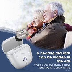 Audífonos digitales invisibles MoreHope Mini: amplificador auditivo inalámbrico con estuche recargable