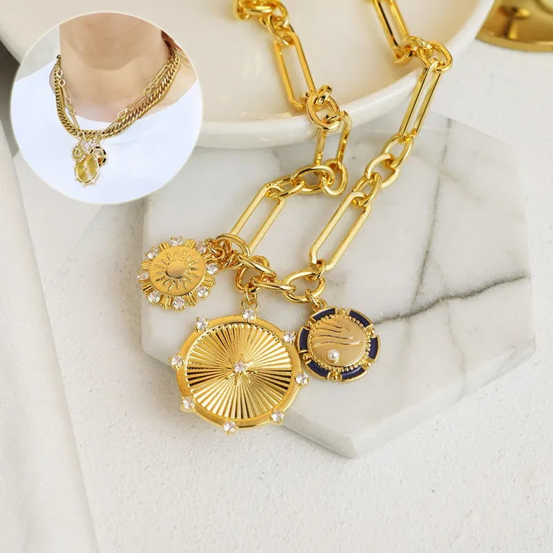 Collar con colgante de sol creativo de joyería de moda