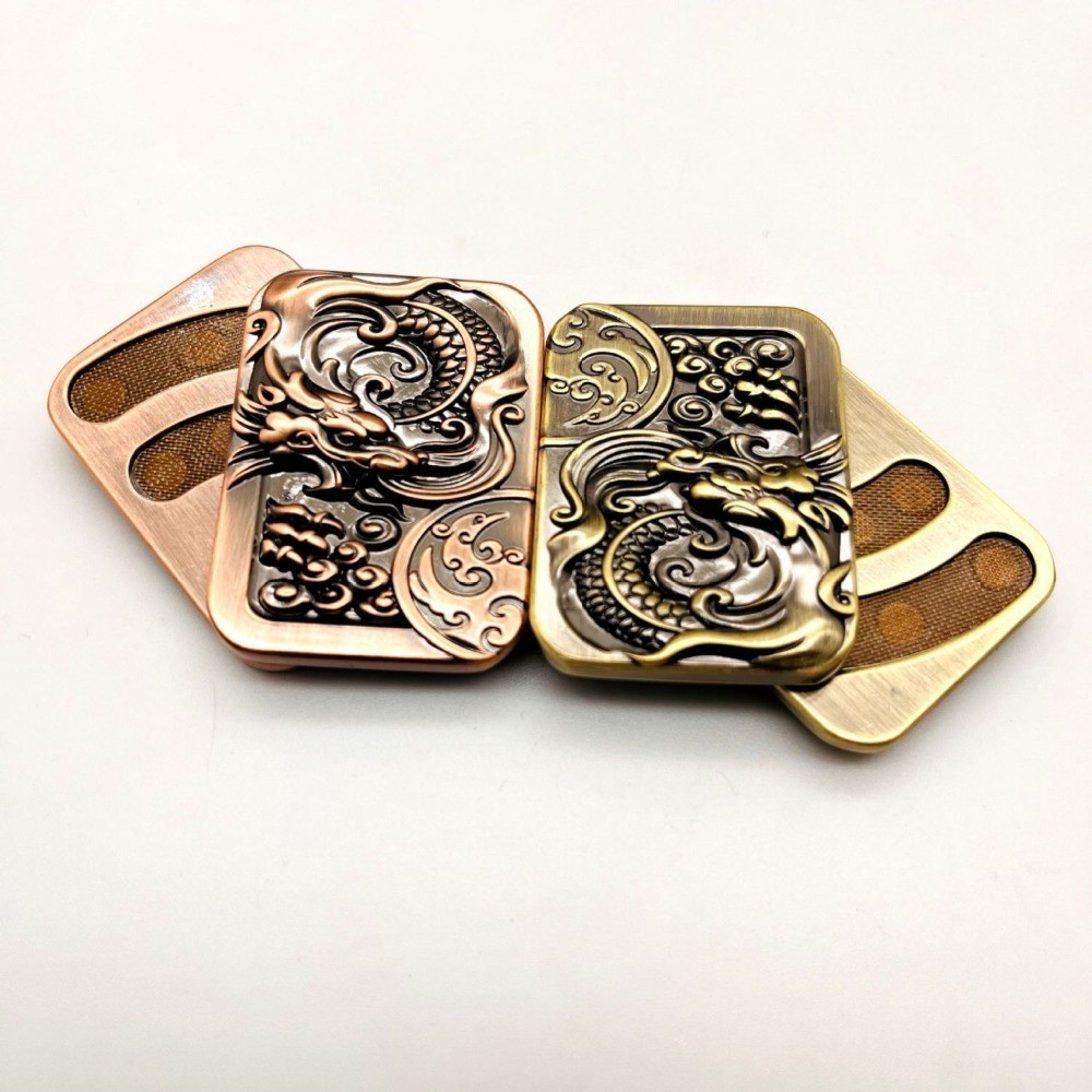 Nuevo Fidget Spinner EDC de metal con forma de moneda y tarjeta de empuje - Adorno del zodiaco del Año del Dragón