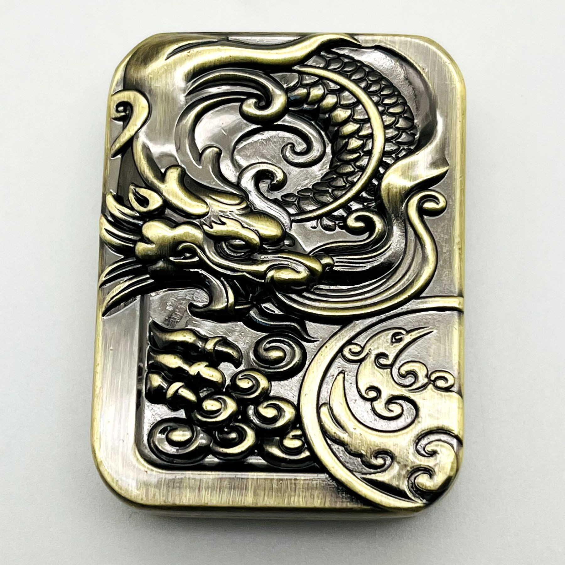 Nuevo Fidget Spinner EDC de metal con forma de moneda y tarjeta de empuje - Adorno del zodiaco del Año del Dragón