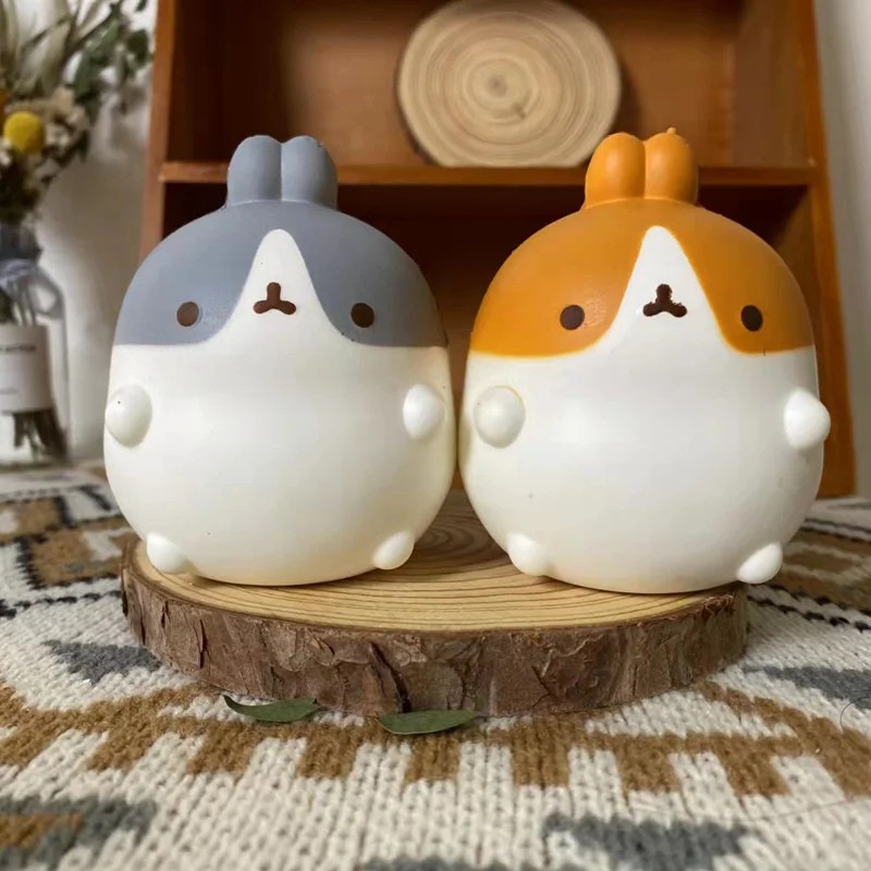NUEVA Pelota antiestrés jumbo de fresa con forma de pollito y conejo - Kawaii - Conejo antiestrés de crecimiento lento para adultos y niños
