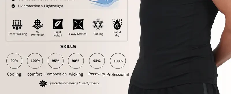 Pack de 5 camisetas deportivas de compresión sin mangas para hombre: absorben la humedad, elasticidad media, se secan rápidamente, son transpirables y de corte regular. Ideales para baloncesto, correr, senderismo, entrenamiento al aire libre y ropa inform