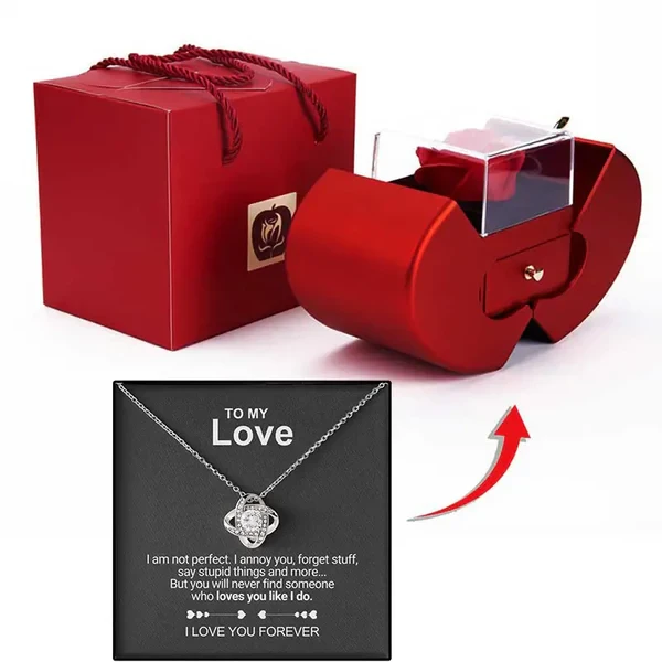 Forever Rose - Conjunto de regalo con collar y mensaje