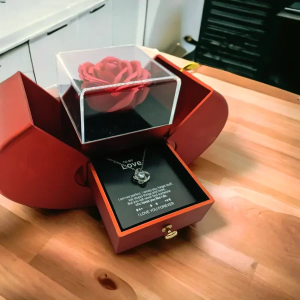 Forever Rose - Conjunto de regalo con collar y mensaje