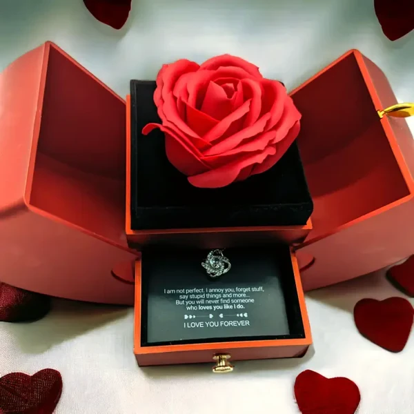 Forever Rose - Conjunto de regalo con collar y mensaje