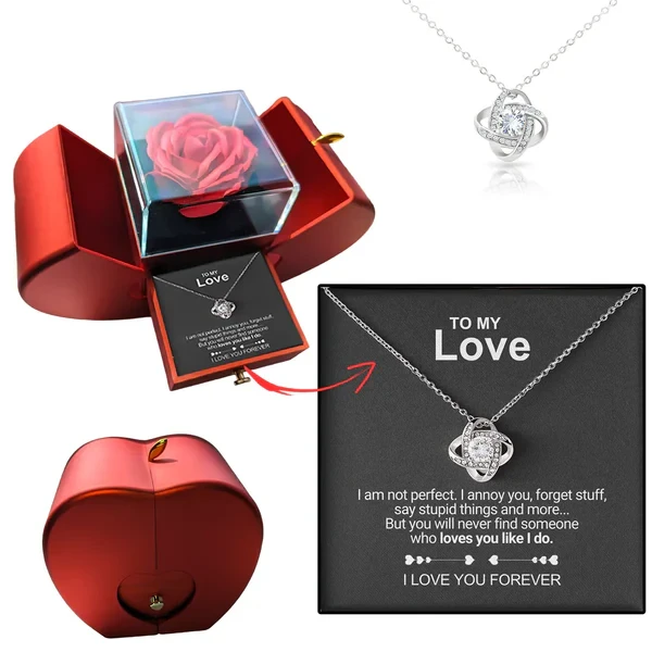 Forever Rose - Conjunto de regalo con collar y mensaje