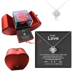 Forever Rose - Conjunto de regalo con collar y mensaje
