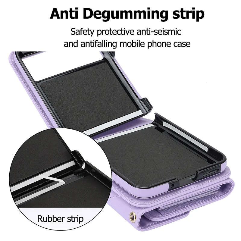 Funda de piel sintética con cordón para Motorola Razr 40 / Razr 40 Ultra