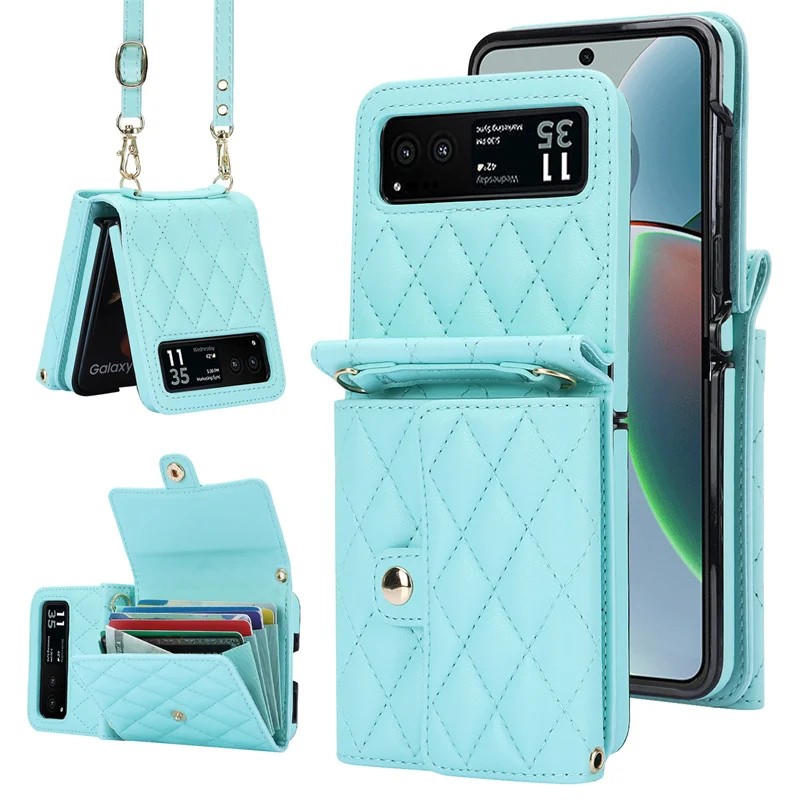 Funda de piel sintética con cordón para Motorola Razr 40 / Razr 40 Ultra