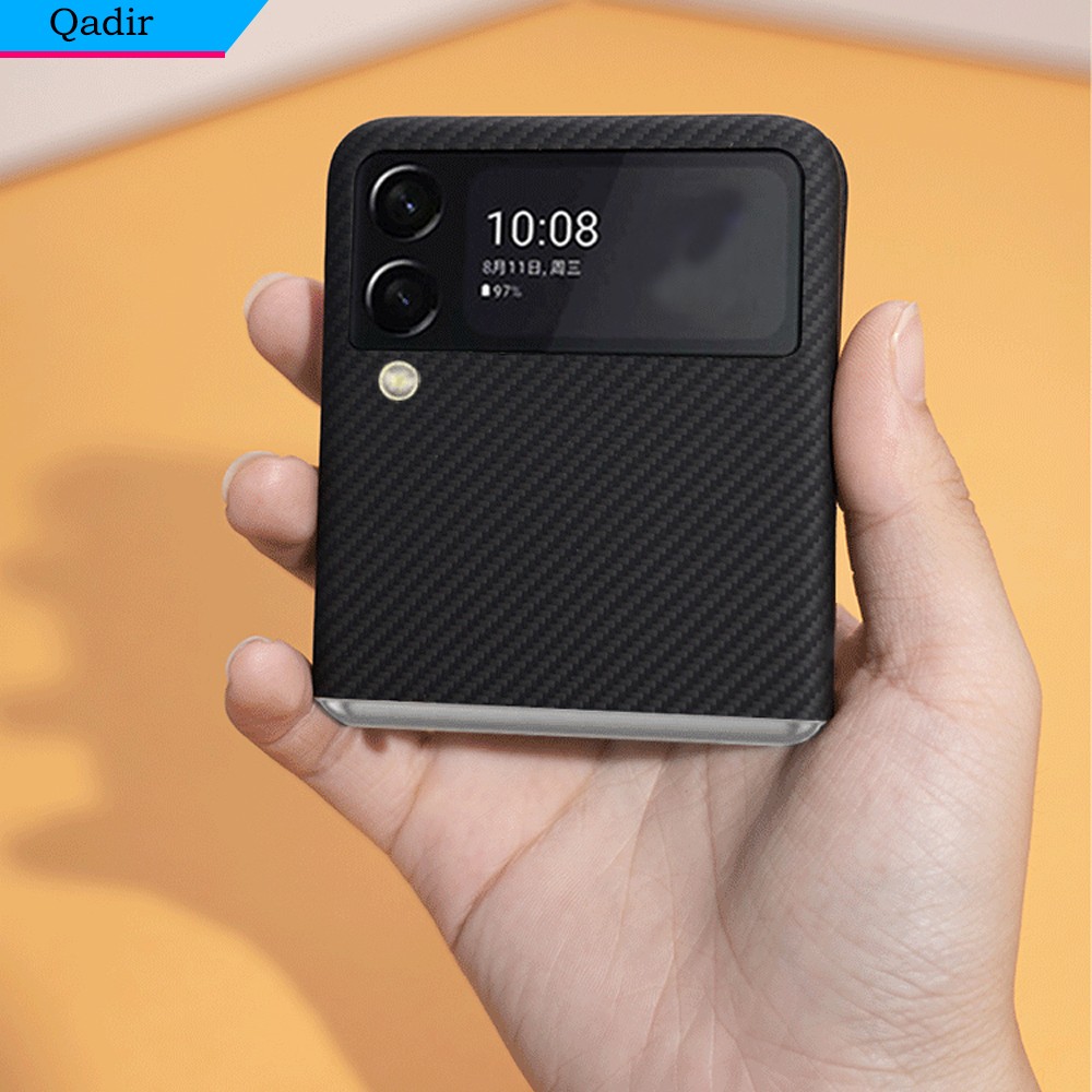 Funda de fibra de carbono pura QADIR para Samsung Galaxy Z Flip 3