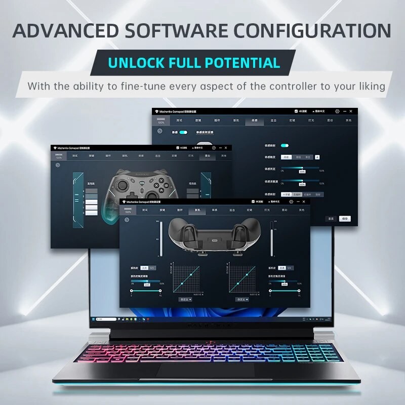 Mando inalámbrico para juegos Machenike G5 Pro Elite: joystick con gatillo Hall y botones mecánicos táctiles