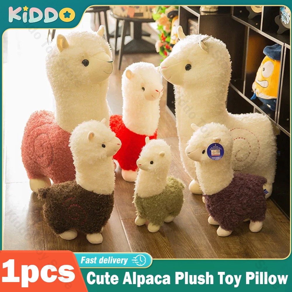 Peluche de alpaca llama peluda - Almohada de peluche de oveja alpaca realista, suave y larga