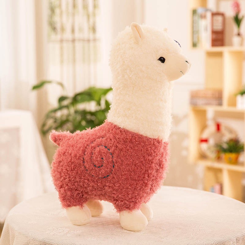 Peluche de alpaca llama peluda - Almohada de peluche de oveja alpaca realista, suave y larga