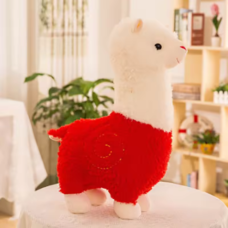 Peluche de alpaca llama peluda - Almohada de peluche de oveja alpaca realista, suave y larga