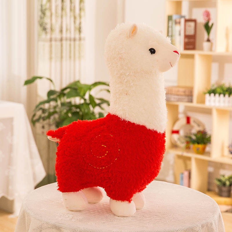 Peluche de alpaca llama peluda - Almohada de peluche de oveja alpaca realista, suave y larga