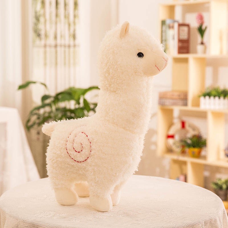 Peluche de alpaca llama peluda - Almohada de peluche de oveja alpaca realista, suave y larga