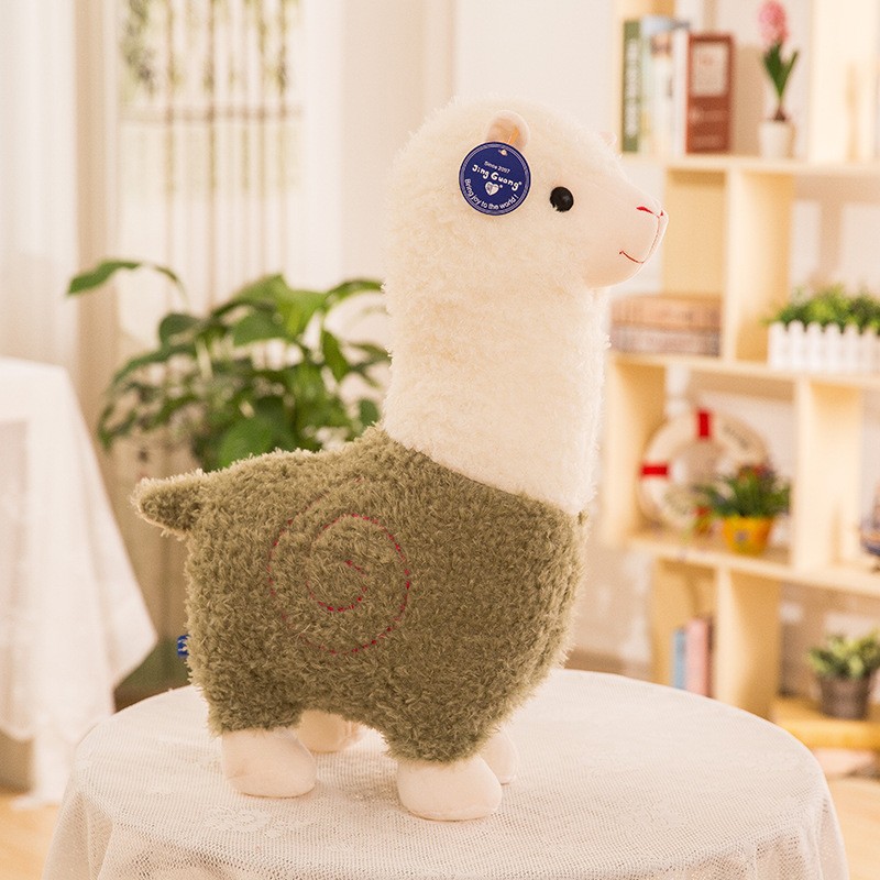 Peluche de alpaca llama peluda - Almohada de peluche de oveja alpaca realista, suave y larga