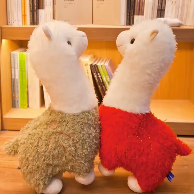 Peluche de alpaca llama peluda - Almohada de peluche de oveja alpaca realista, suave y larga