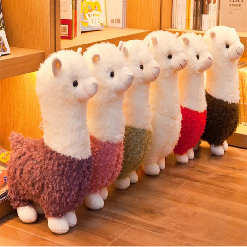 Peluche de alpaca llama peluda - Almohada de peluche de oveja alpaca realista, suave y larga