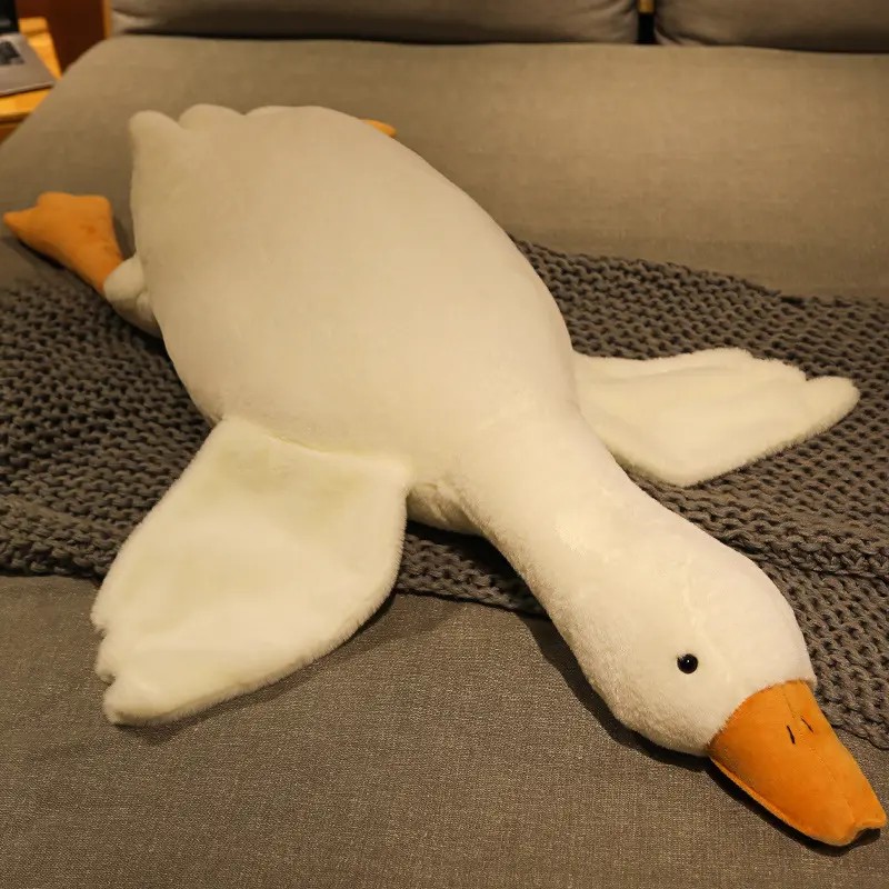 Cojín de sofá y almohada para dormir de pato de peluche suave de 50/130 cm.