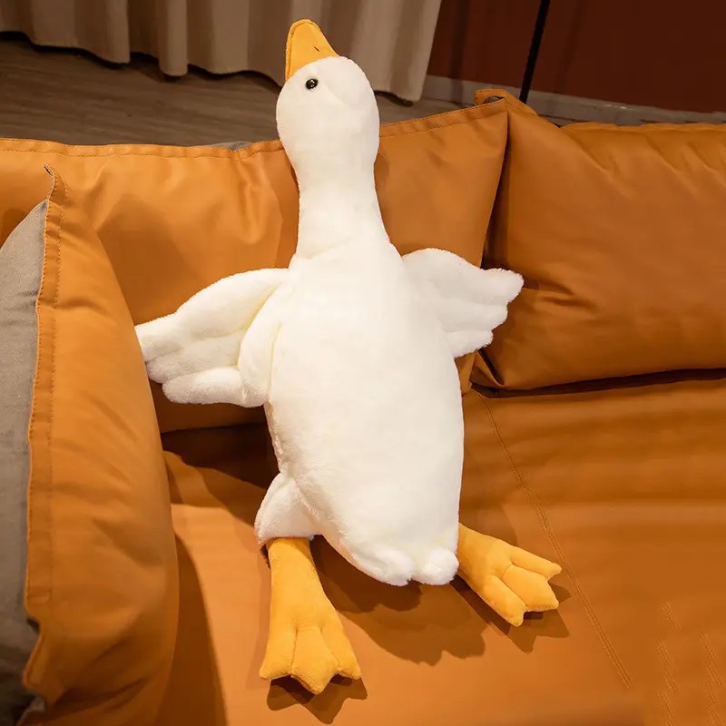 Cojín de sofá y almohada para dormir de pato de peluche suave de 50/130 cm.