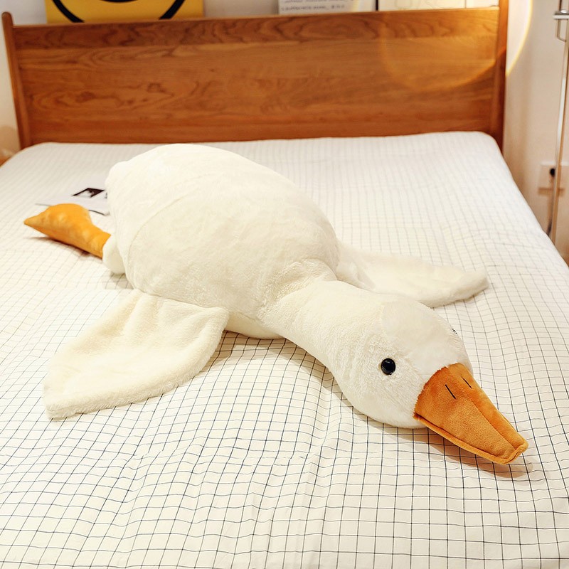 Cojín de sofá y almohada para dormir de pato de peluche suave de 50/130 cm.