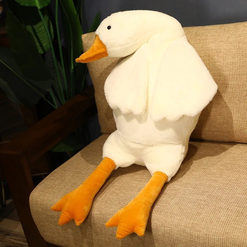Cojín de sofá y almohada para dormir de pato de peluche suave de 50/130 cm.
