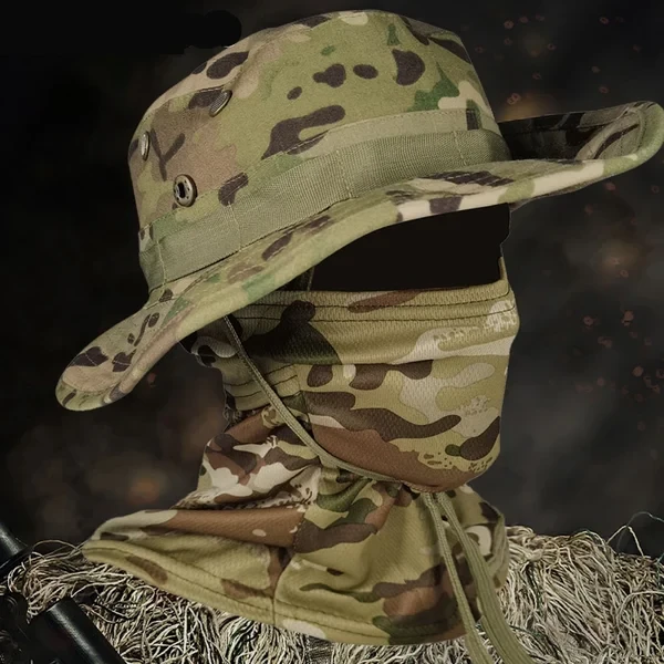Conjunto de gorro boonie con mascarilla y polaina refrescante para el cuello