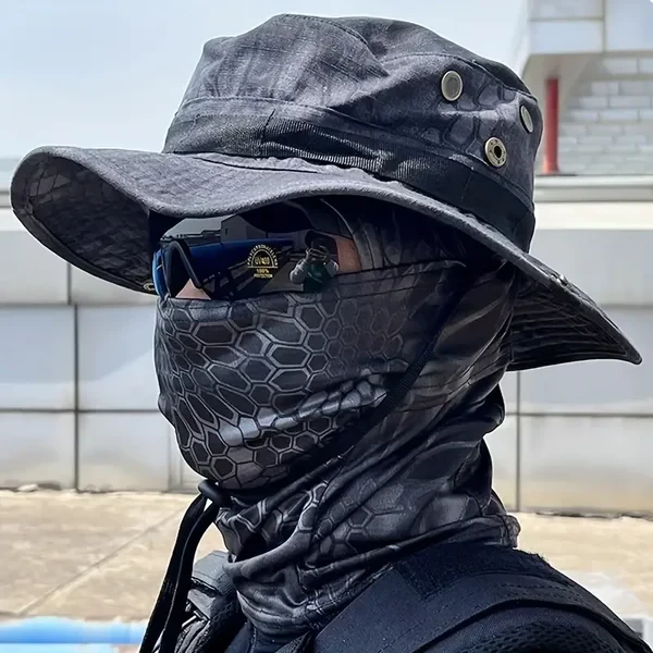 Conjunto de gorro boonie con mascarilla y polaina refrescante para el cuello