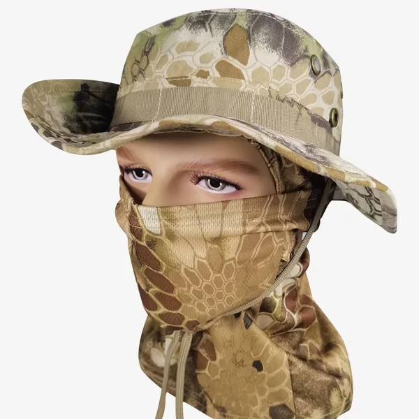 Conjunto de gorro boonie con mascarilla y polaina refrescante para el cuello
