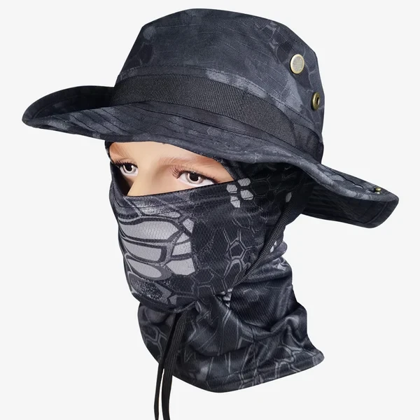 Conjunto de gorro boonie con mascarilla y polaina refrescante para el cuello