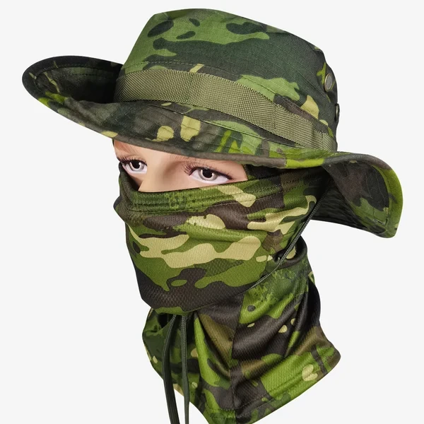 Conjunto de gorro boonie con mascarilla y polaina refrescante para el cuello
